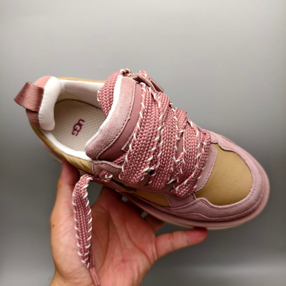 1541 Pink Chunky Platform Lace-Up Sneakers
