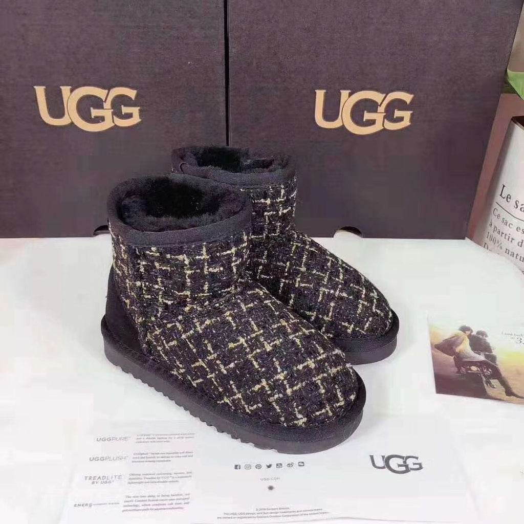 5854 Chic Black Kids' Winter Boots