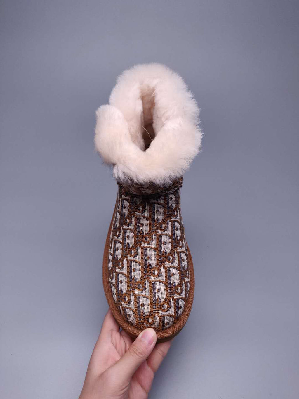 6554 Chestnut Fabric-Texture Shoes