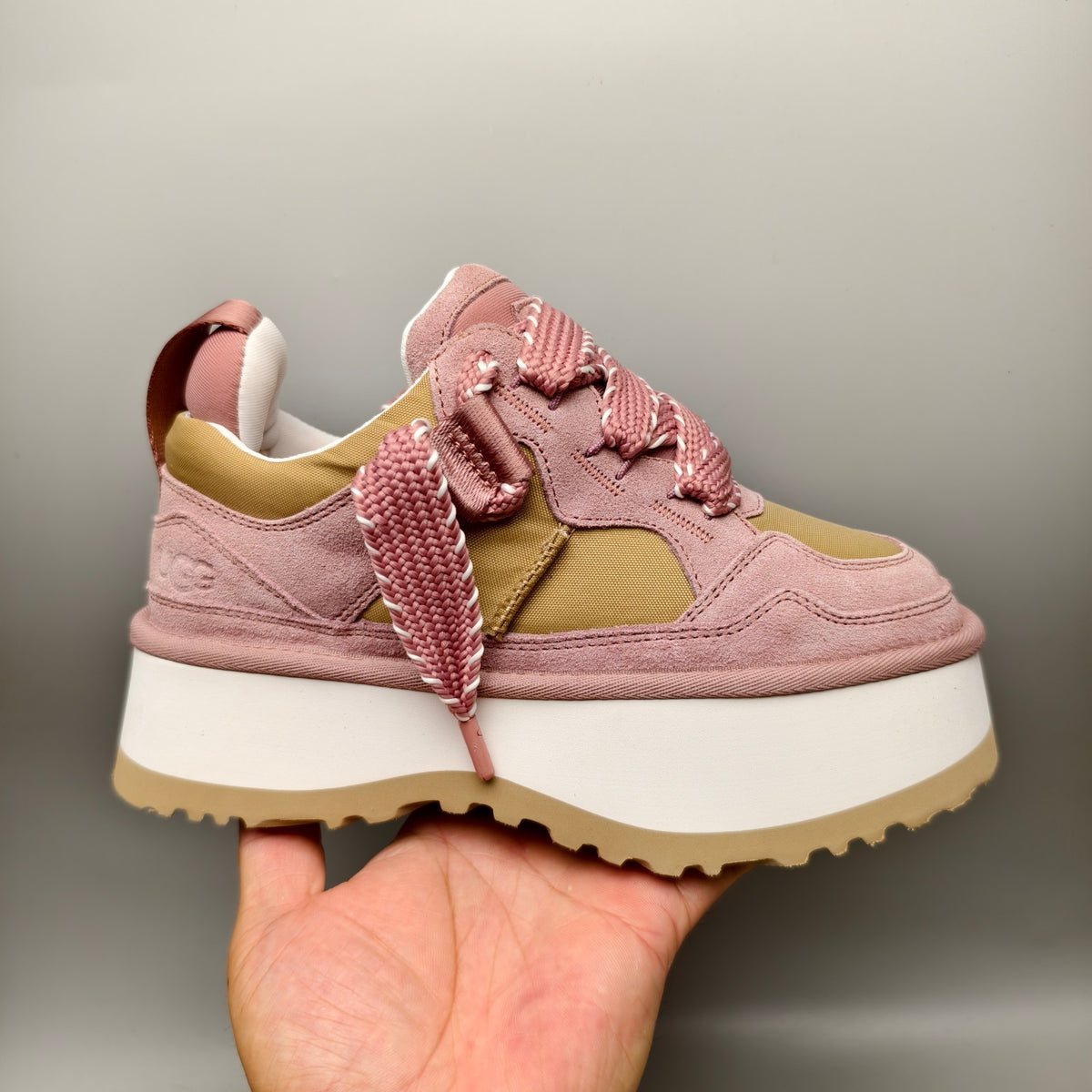 1541 Pink Chunky Platform Lace-Up Sneakers