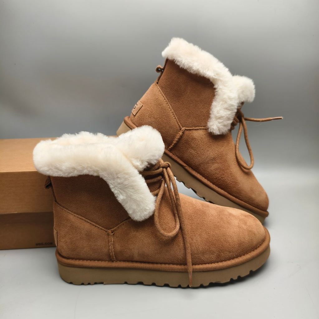 4576 Chestnut Lace-Up Mid-Calf Casual Boots