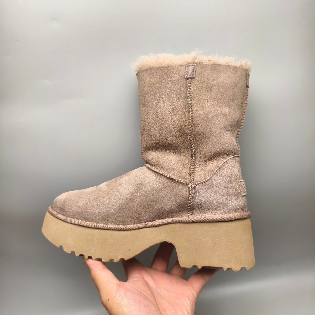 1533 Walnut Brown Women's Platform Wedge Mid-Calf Boots