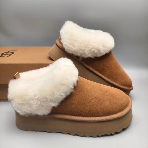 1393 Chestnut Suede-Effect Platform Slip-On Shoes