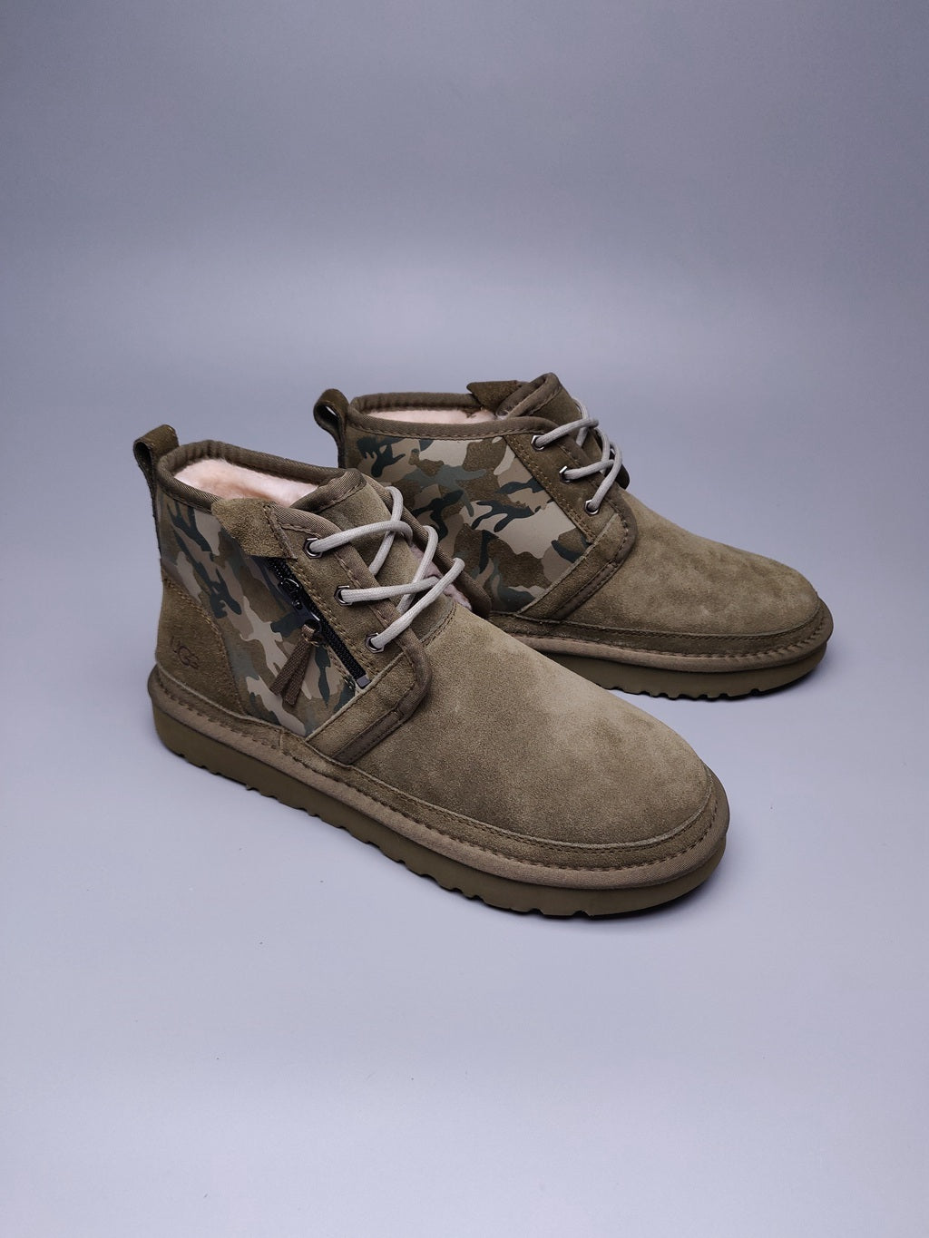 4193 Army Green Men's Color-Block Camouflage Shoes