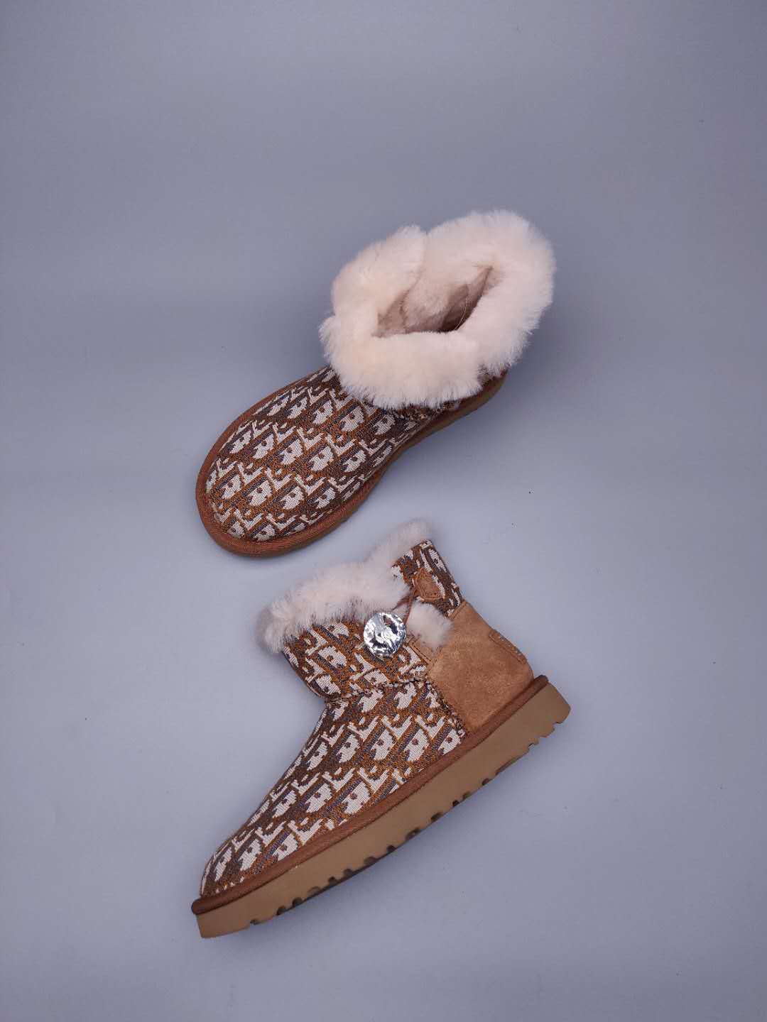 6554 Chestnut Fabric-Texture Shoes