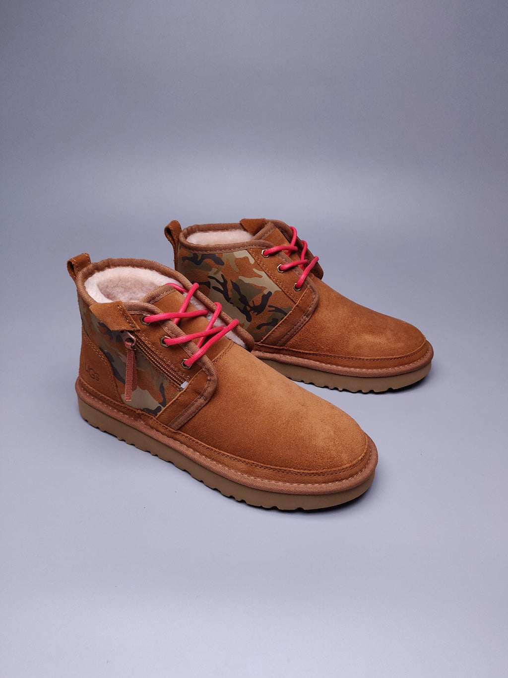 4193 Chestnut Men's Color-Block Camouflage Shoes