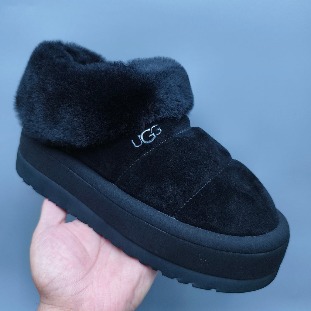 6390 Black Platform Slip-On Casual Shoes