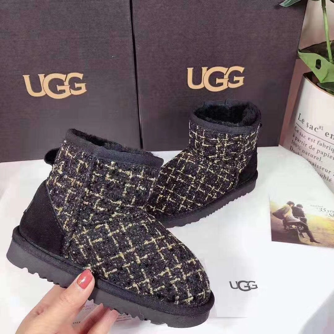5854 Chic Black Kids' Winter Boots