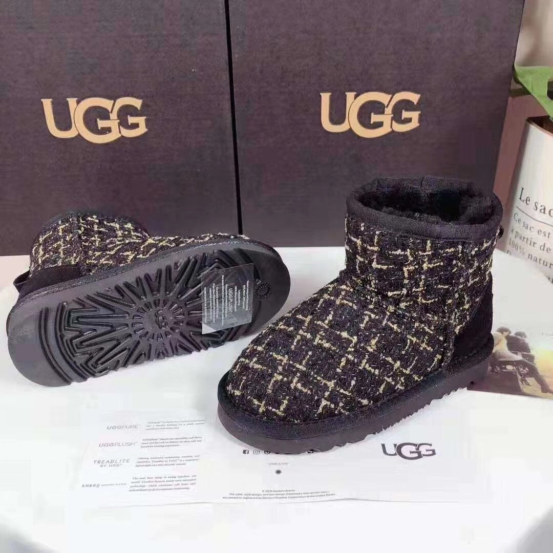 5854 Chic Black Kids' Winter Boots