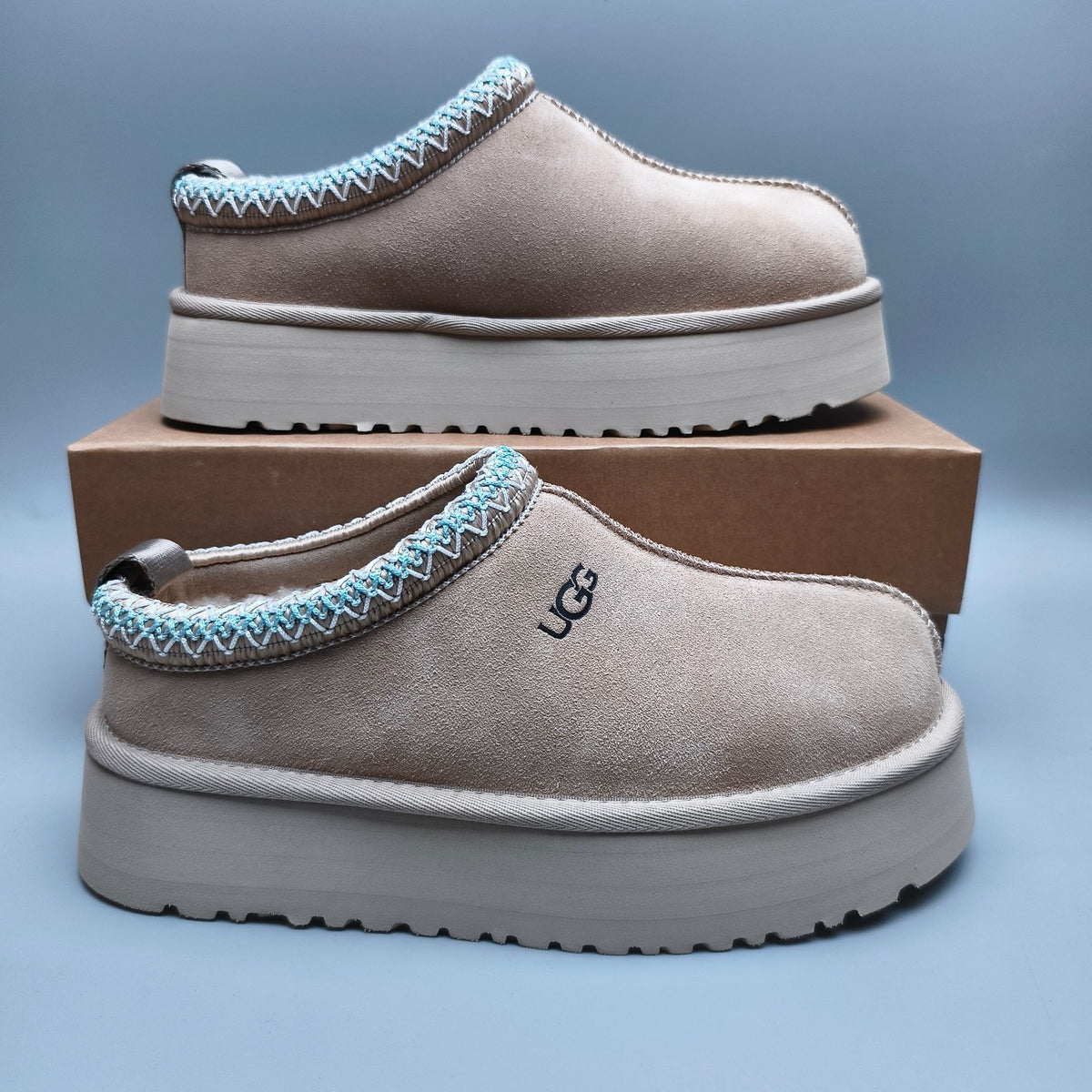 2553 / 2130 Beige Boho-Inspired Platform Casual Shoes