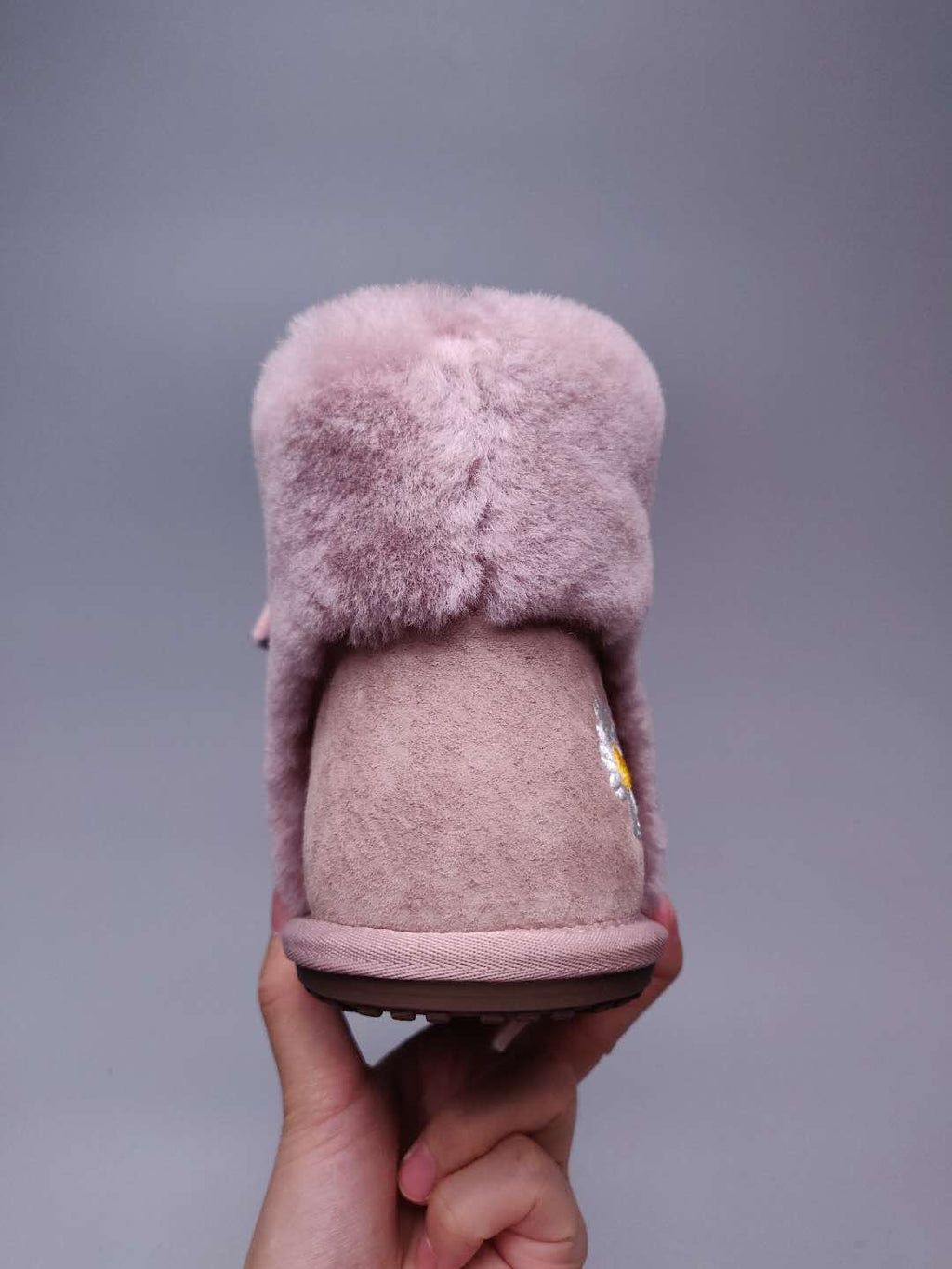 7888 Muted Pink Daisy Chain-and-Ribbon Detail Shoes