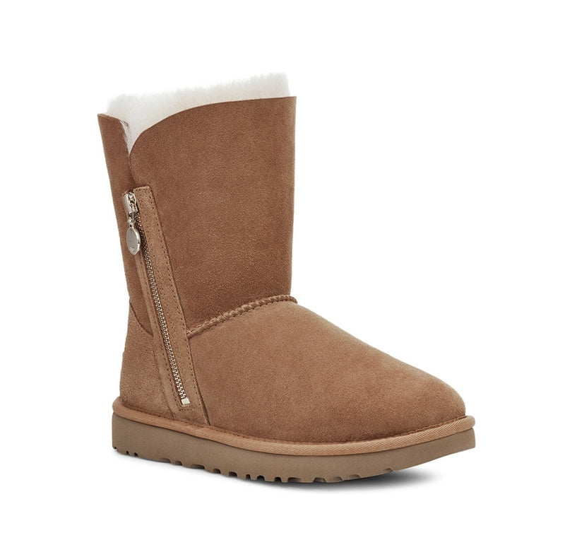2480 Chestnut Side-Zip Mid-Calf Boots