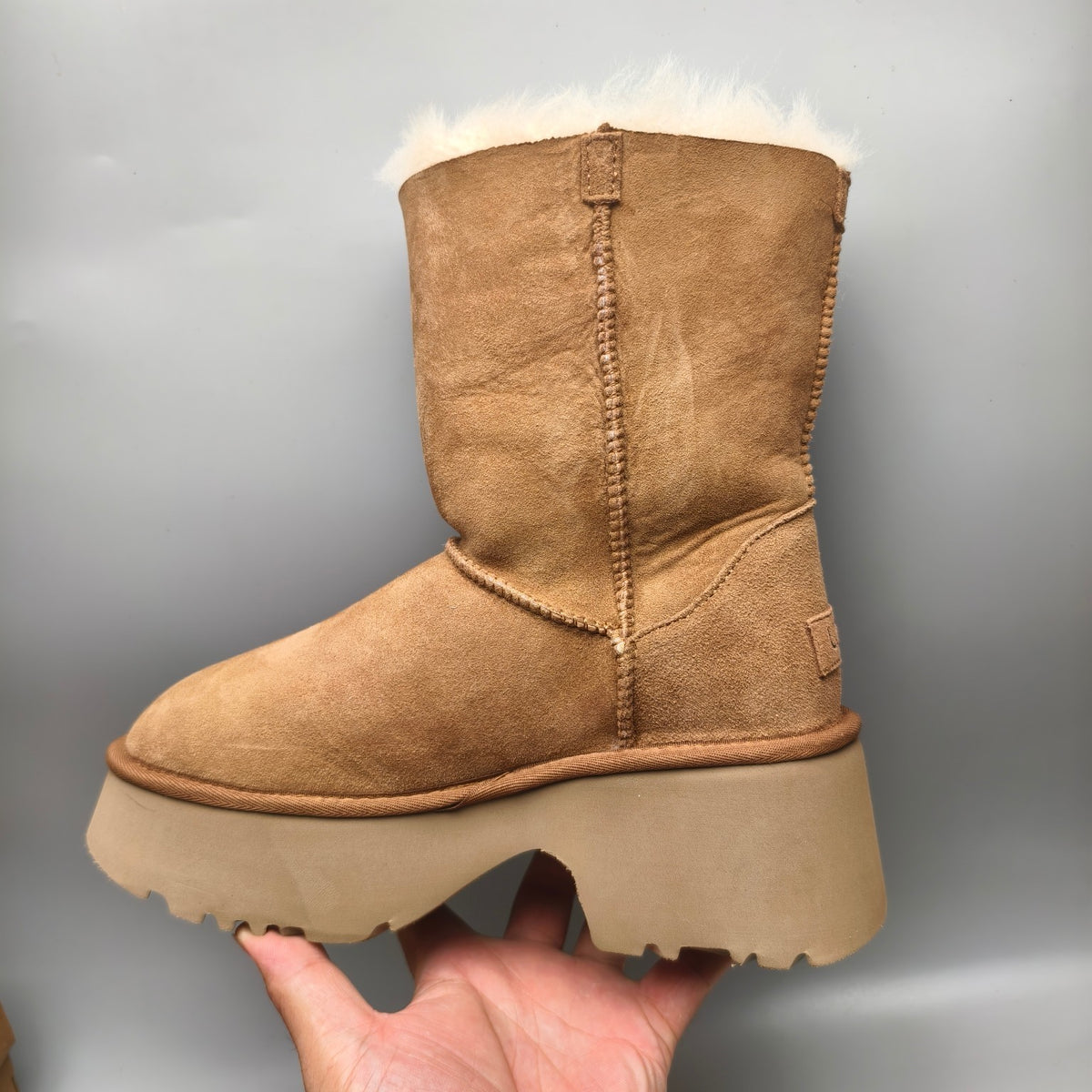 1533 Chestnut Women's Platform Wedge Mid-Calf Boots