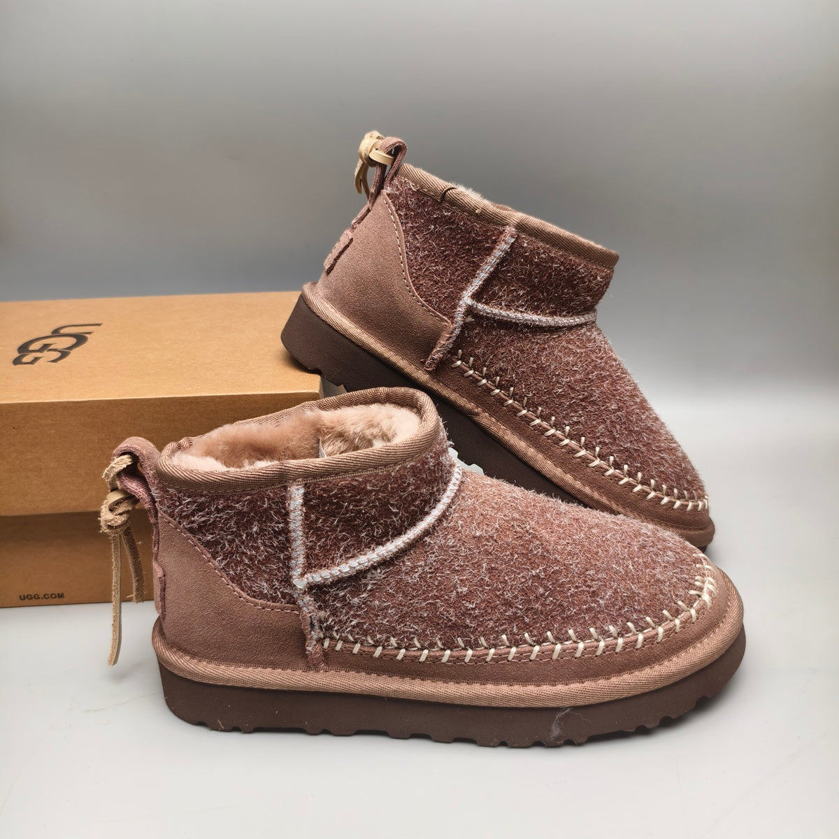 1538 Brown Suede-Effect Slingback Shoes