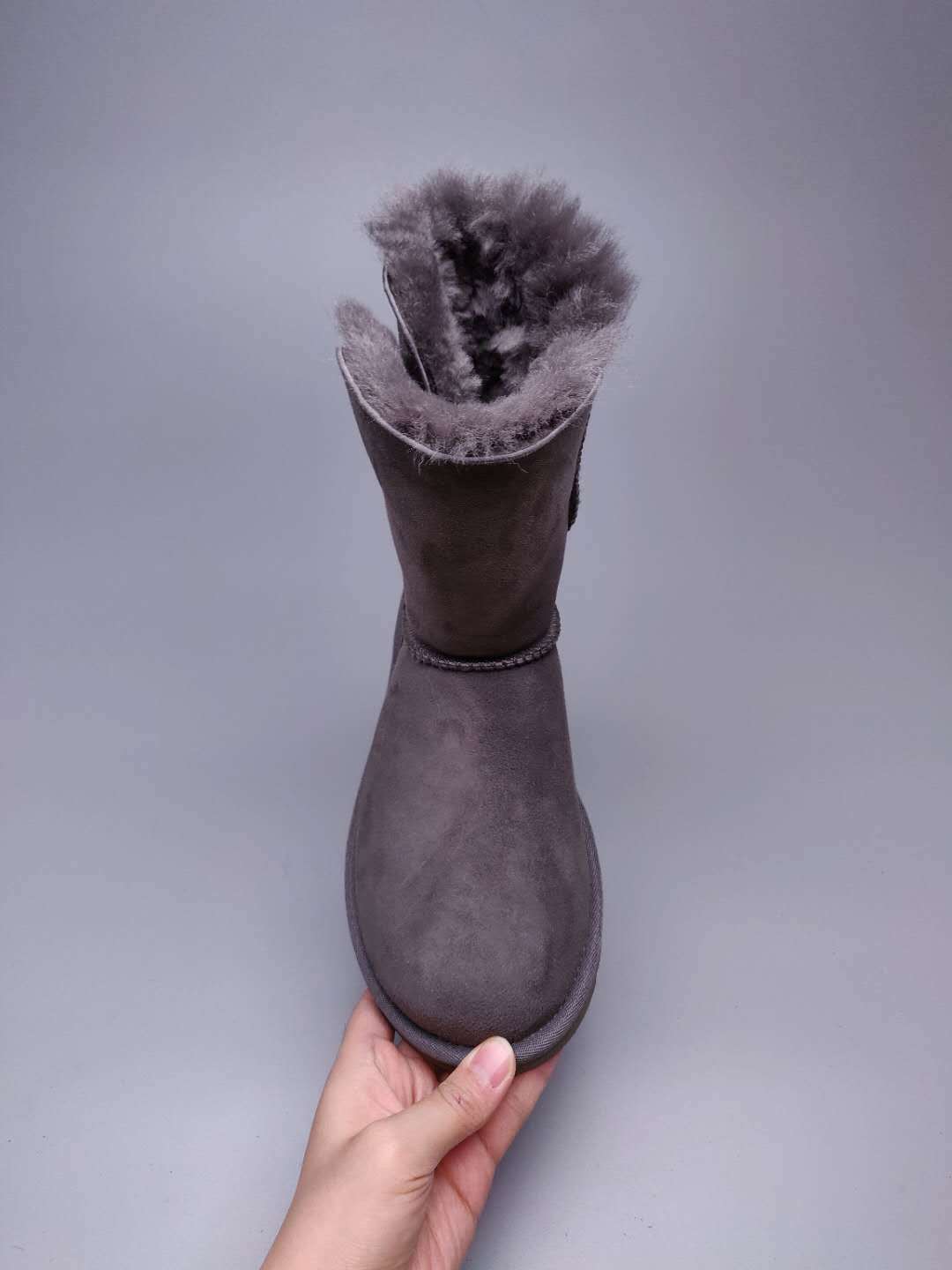 2480 Grey Side-Zip Mid-Calf Boots