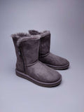 2480 Grey Side-Zip Mid-Calf Boots
