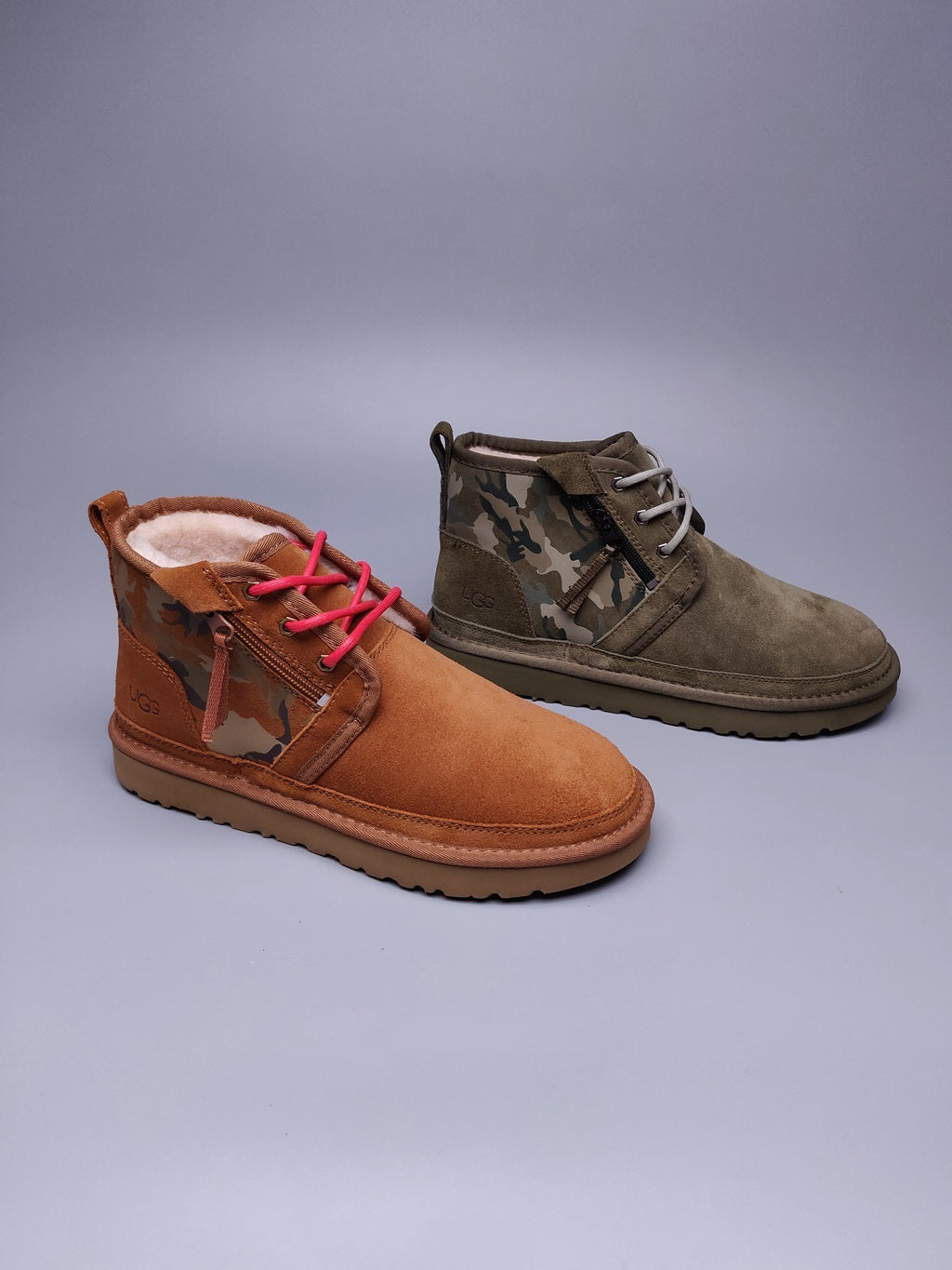 4193 Army Green Men's Color-Block Camouflage Shoes