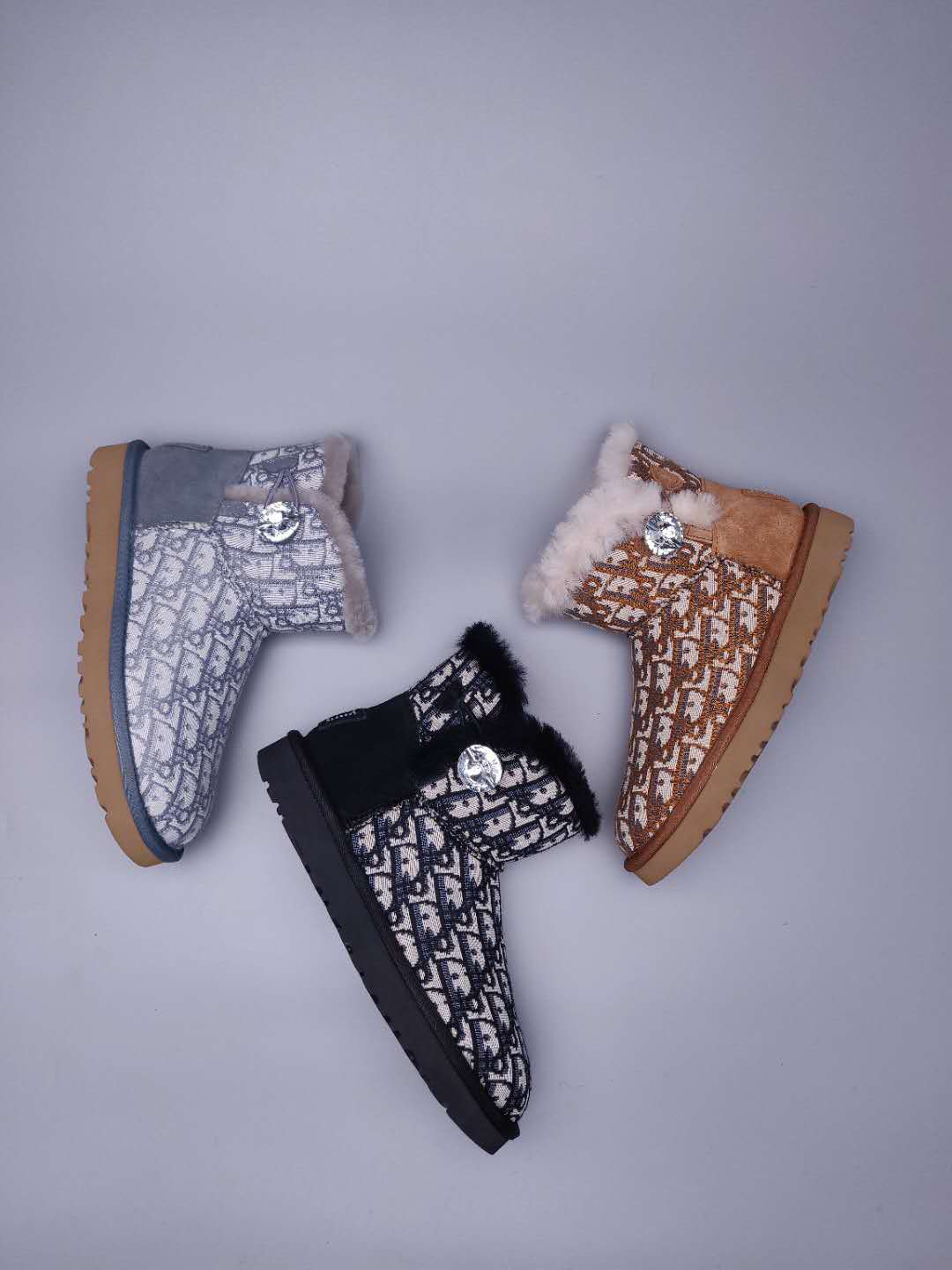 6554 Black Fabric-Texture Shoes