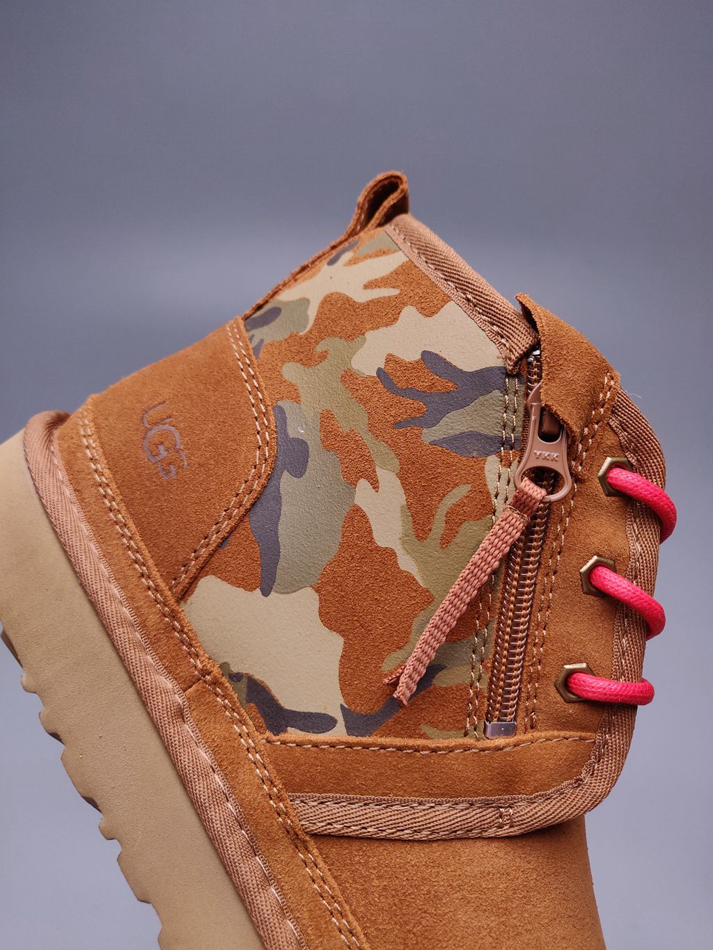 4193 Chestnut Men's Color-Block Camouflage Shoes