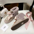 7888 Muted Pink Daisy Chain-and-Ribbon Detail Shoes