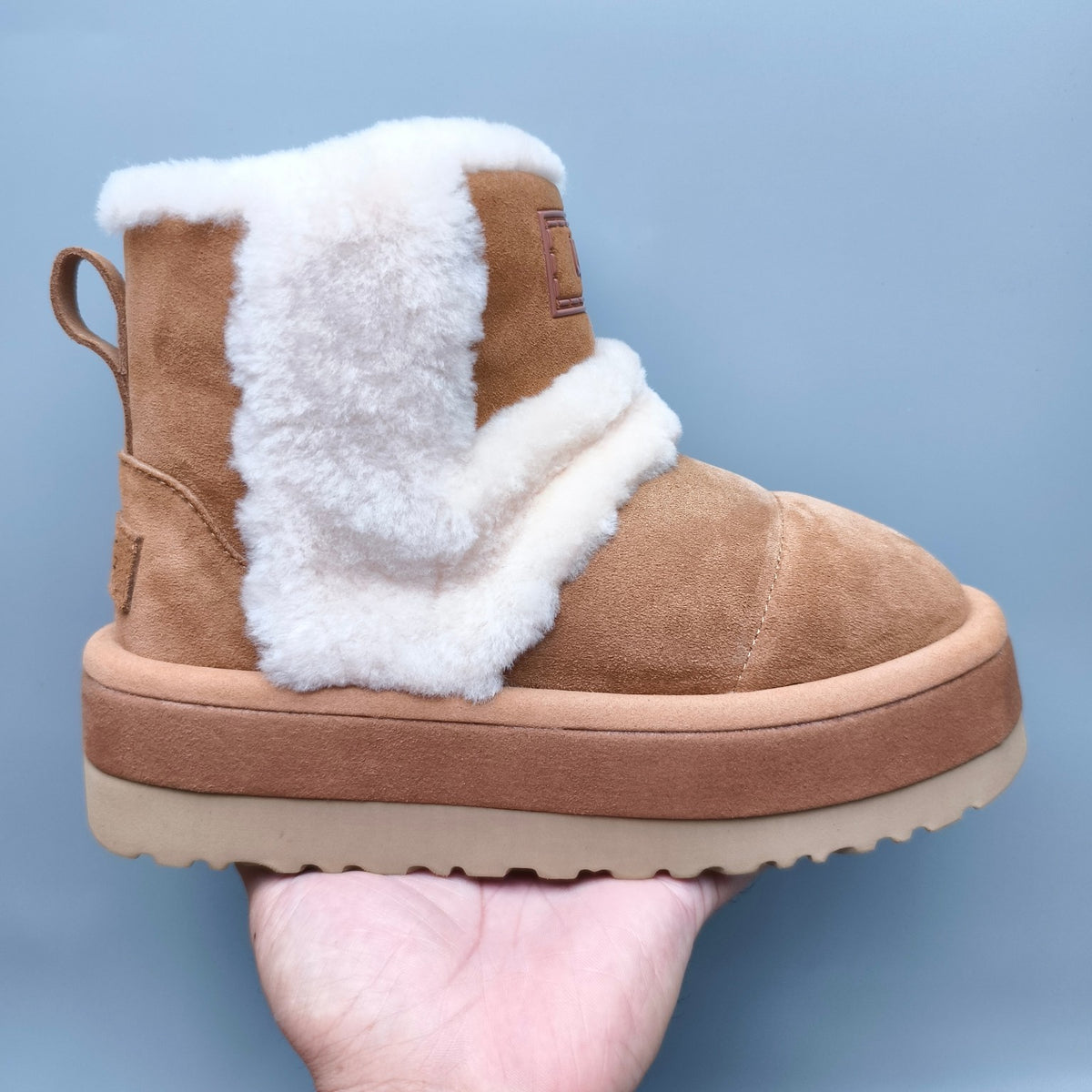 3316 Chestnut Caterpillar-Inspired Platform Mid-Top Casual Shoes