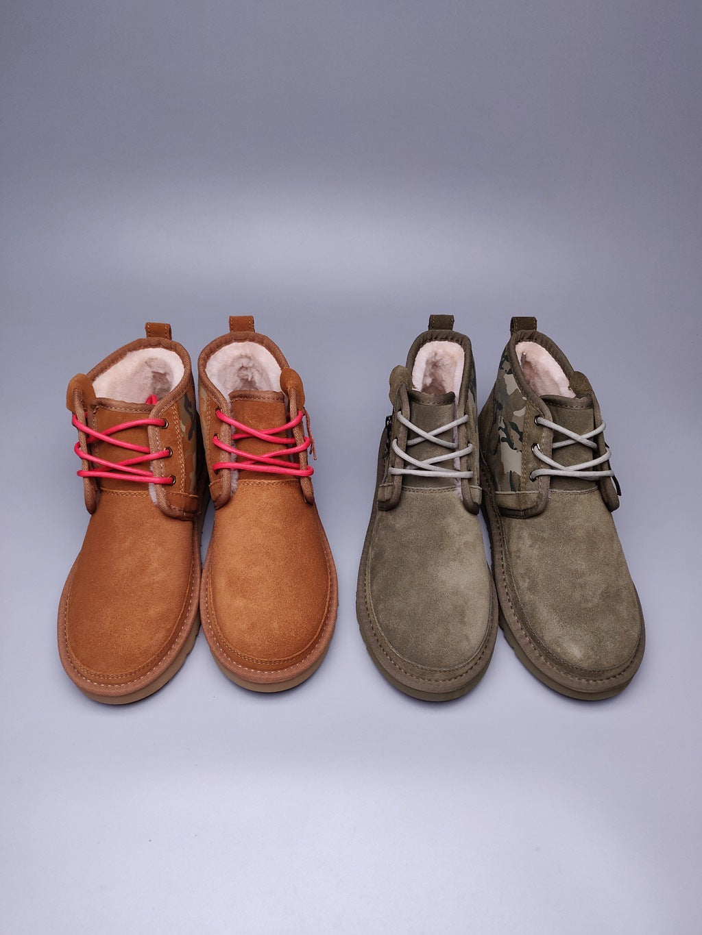 4193 Army Green Men's Color-Block Camouflage Shoes