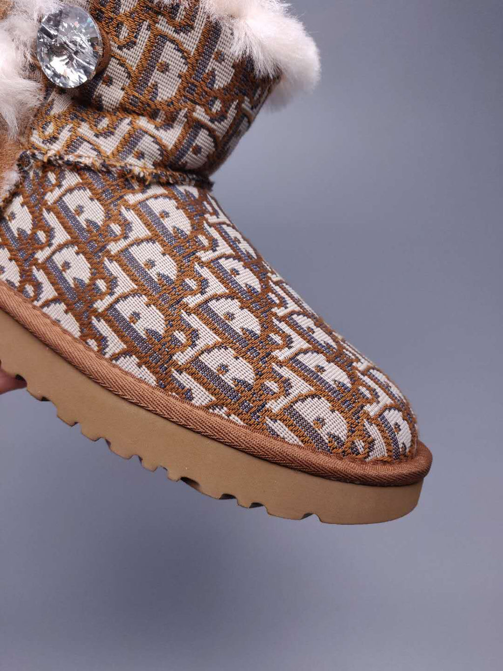 6554 Chestnut Fabric-Texture Shoes