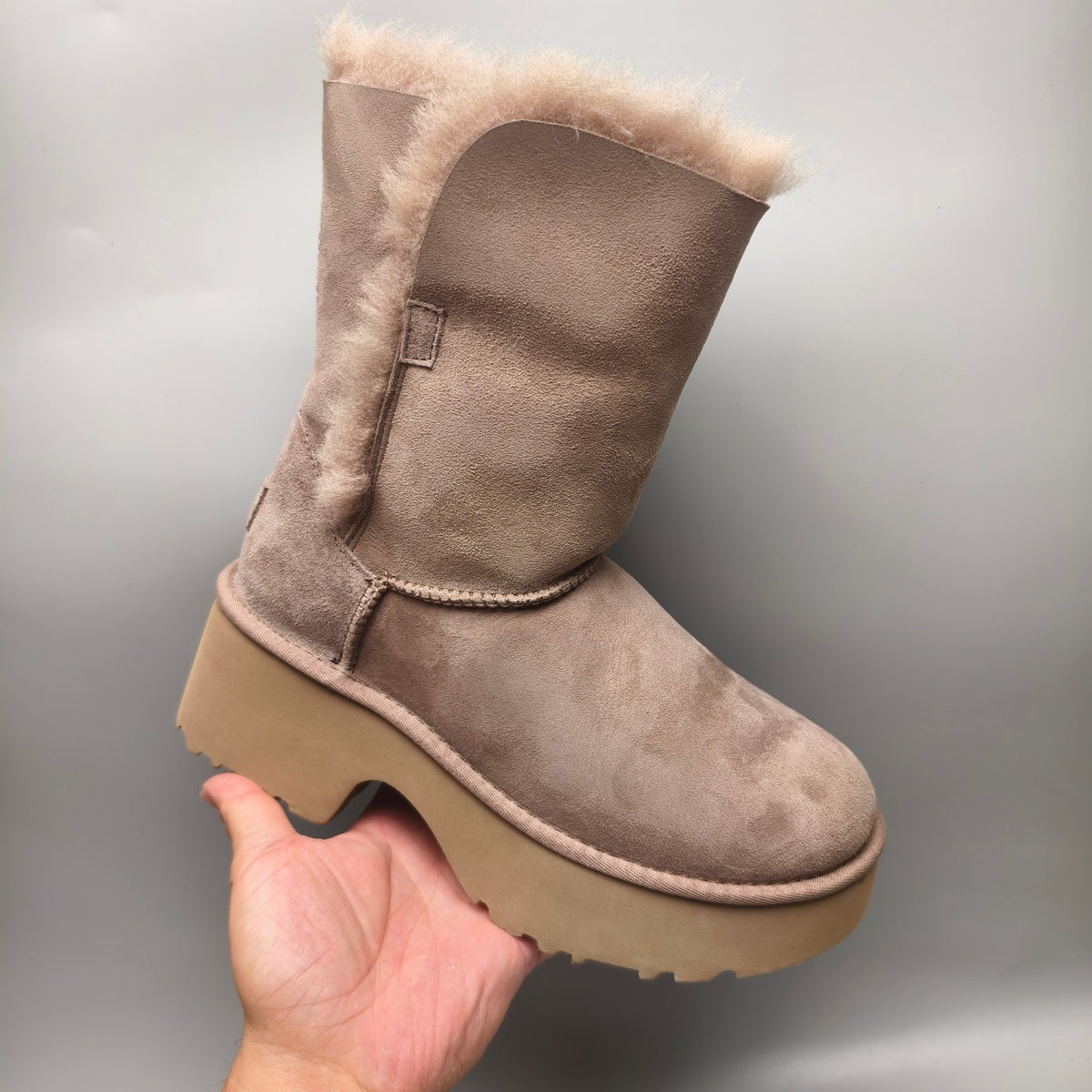 1533 Walnut Brown Women's Platform Wedge Mid-Calf Boots