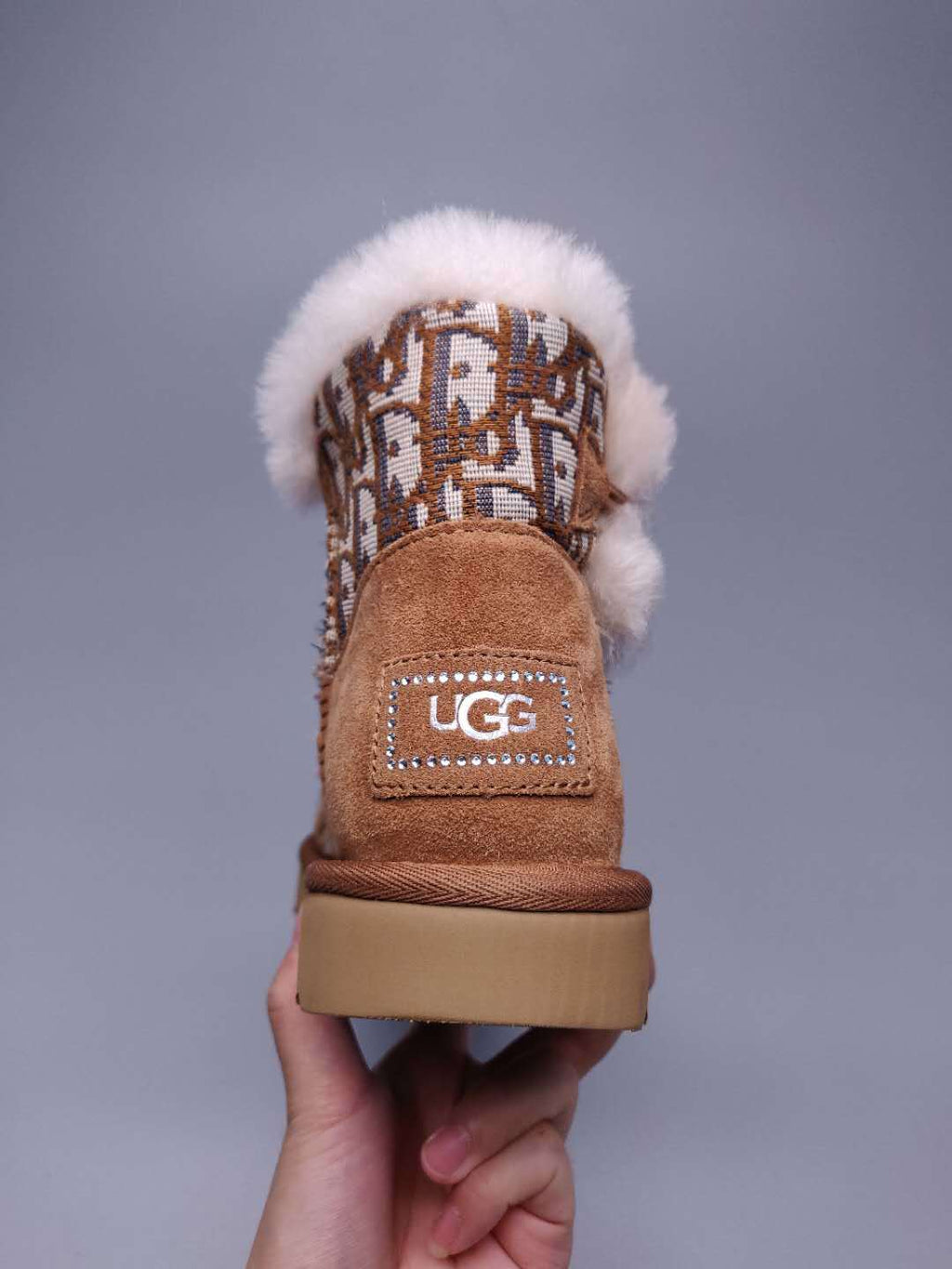 6554 Chestnut Fabric-Texture Shoes