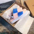 3490 Pink Color-Block Platform Sandals