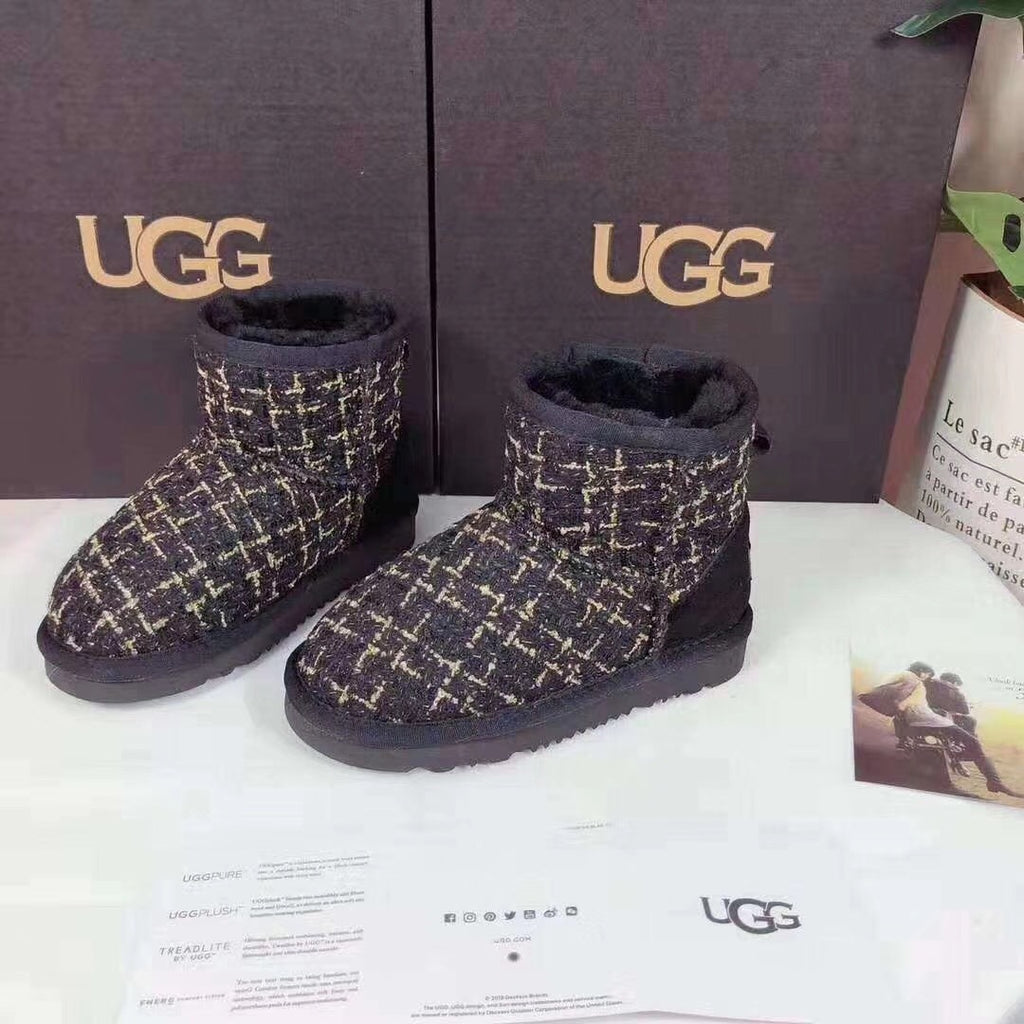 5854 Chic Black Kids' Winter Boots