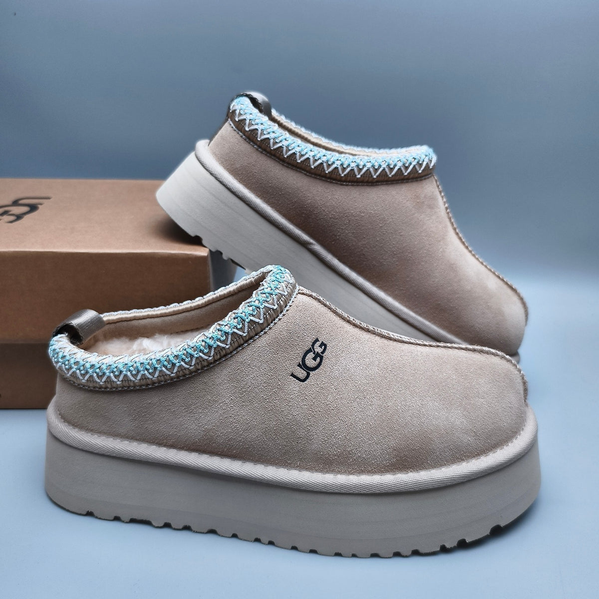 2553 / 2130 Beige Boho-Inspired Platform Casual Shoes
