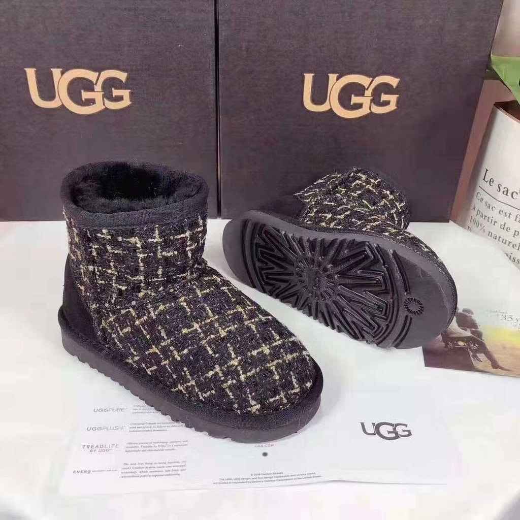 5854 Chic Black Kids' Winter Boots