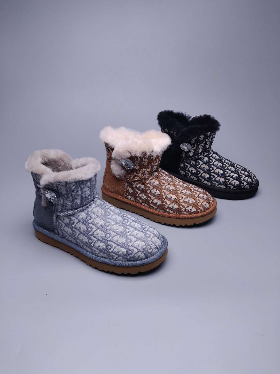 6554 Chestnut Fabric-Texture Shoes