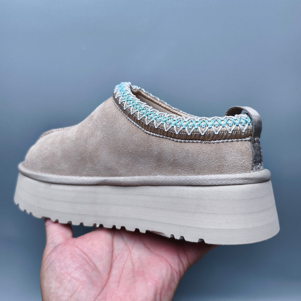 2553 / 2130 Beige Boho-Inspired Platform Casual Shoes