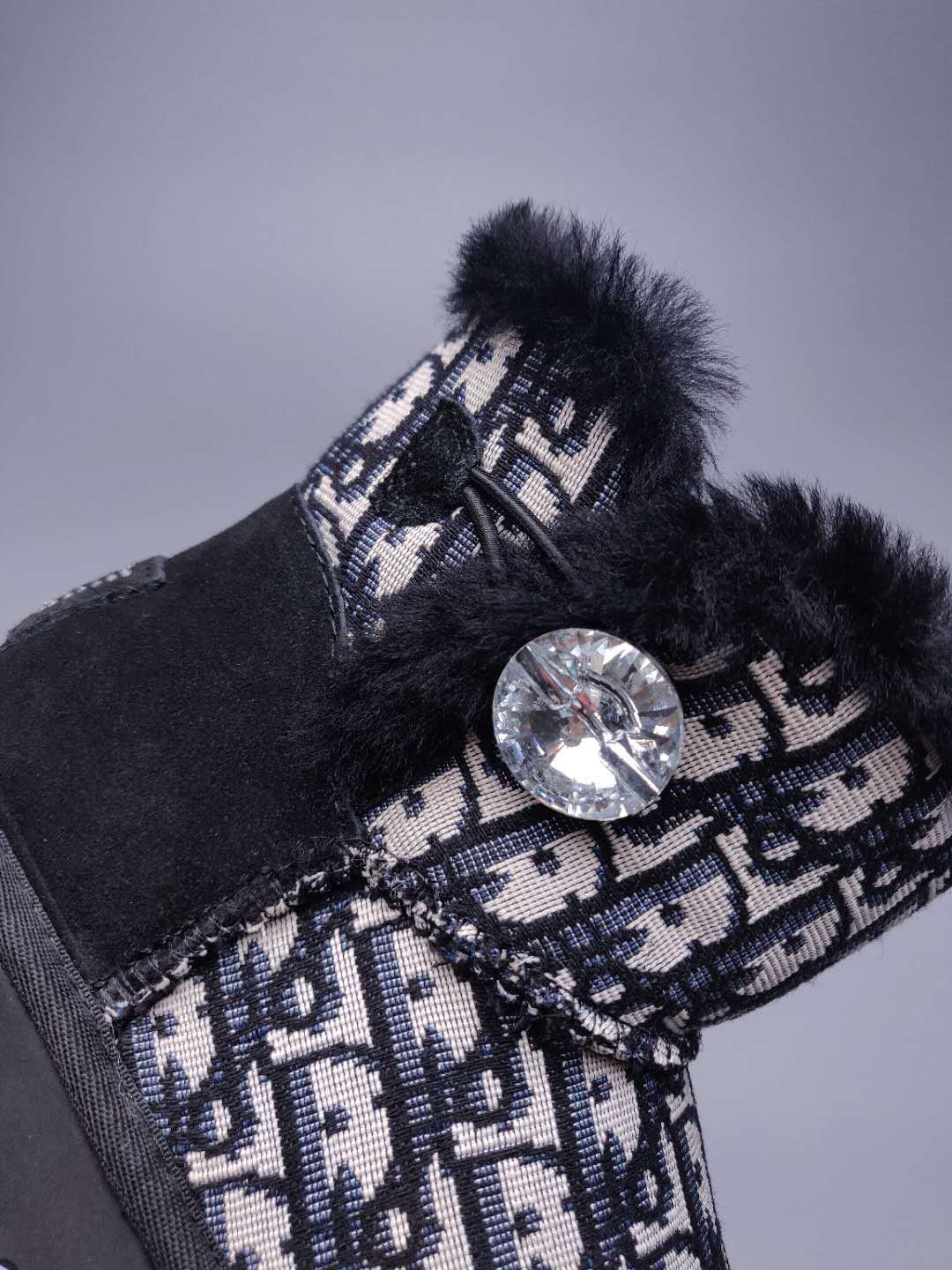 6554 Black Fabric-Texture Shoes