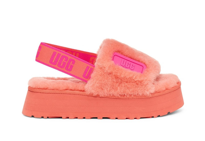 2258 Coral Red Disco-Inspired Sandals