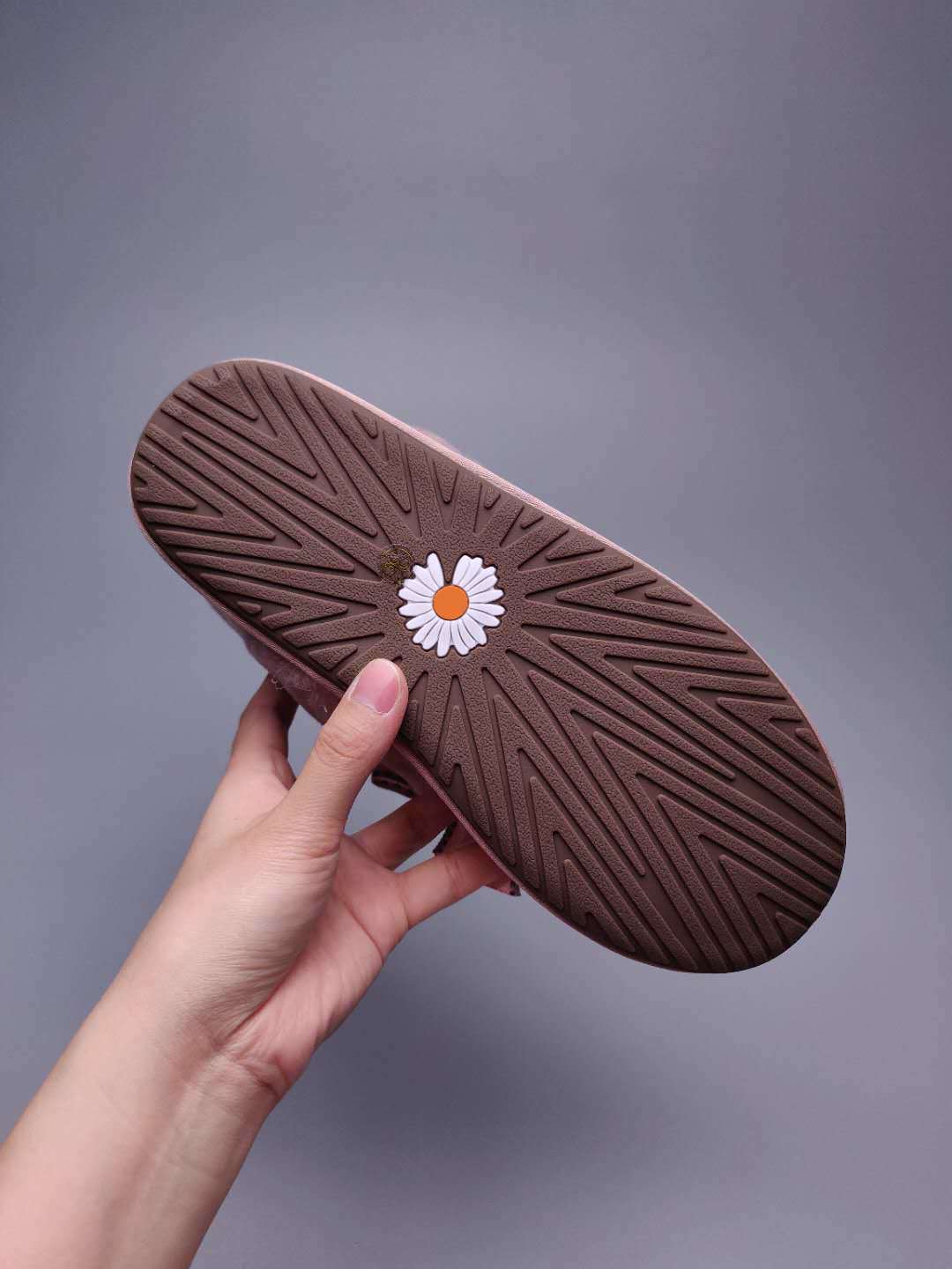 7888 Muted Pink Daisy Chain-and-Ribbon Detail Shoes