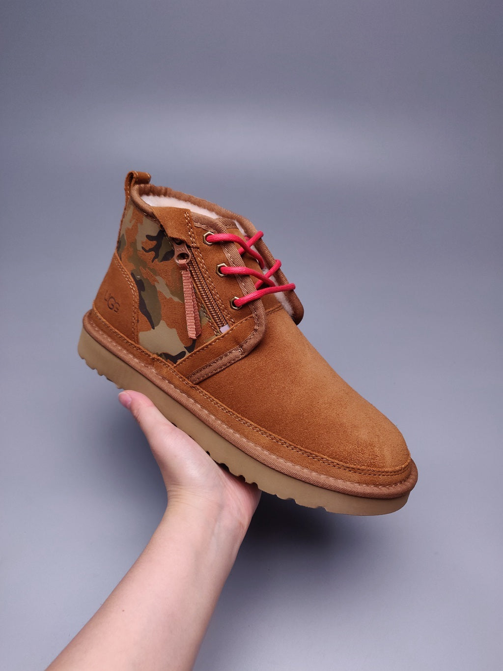 4193 Chestnut Men's Color-Block Camouflage Shoes