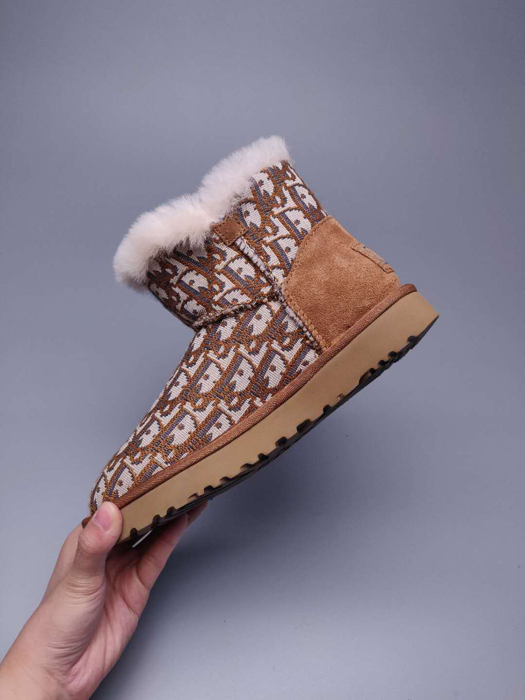 6554 Chestnut Fabric-Texture Shoes
