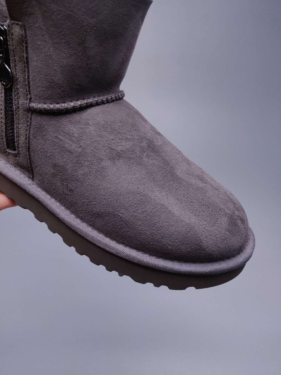 2481 Grey Side-Zip Ankle Boots