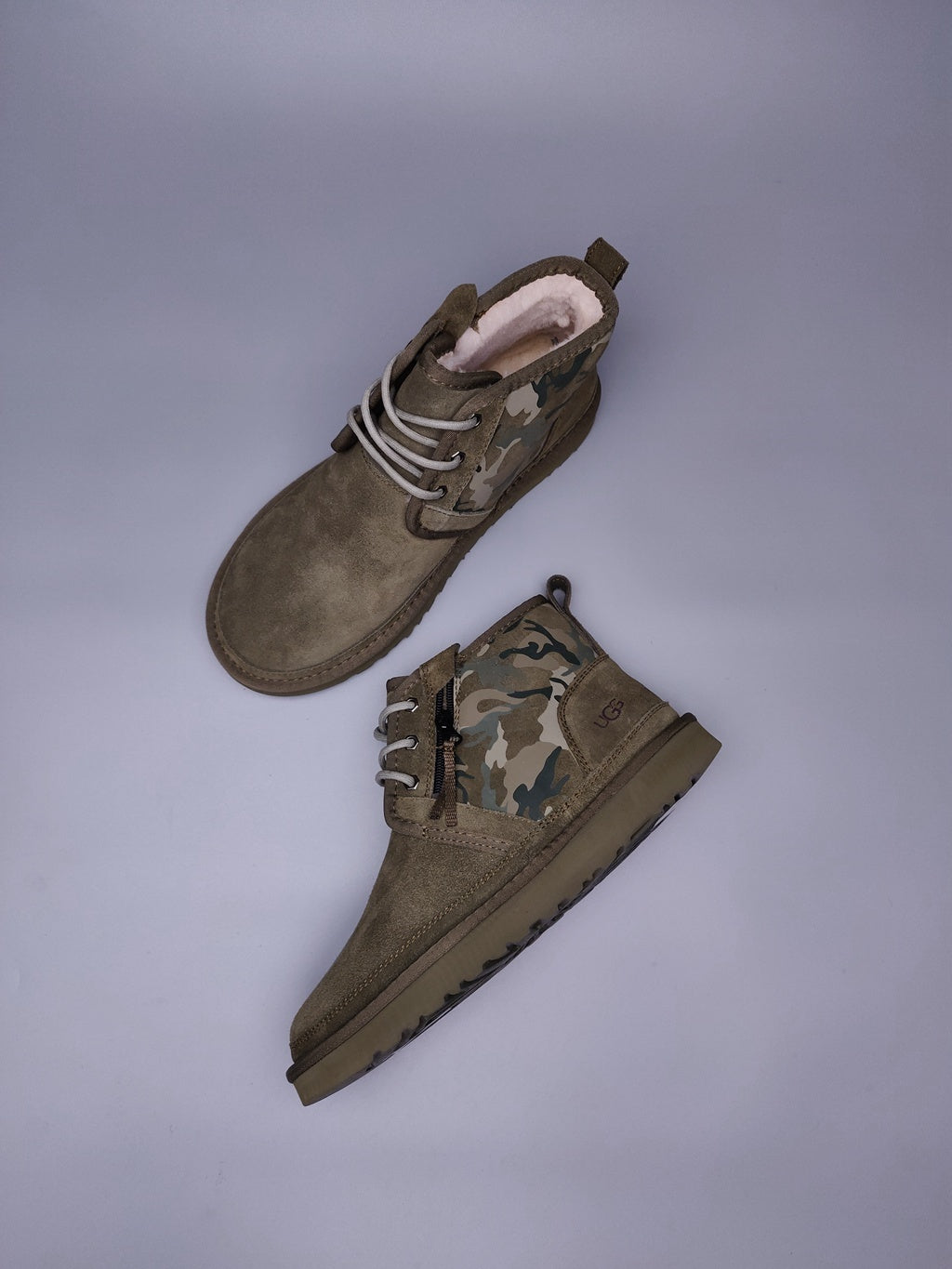 4193 Army Green Men's Color-Block Camouflage Shoes