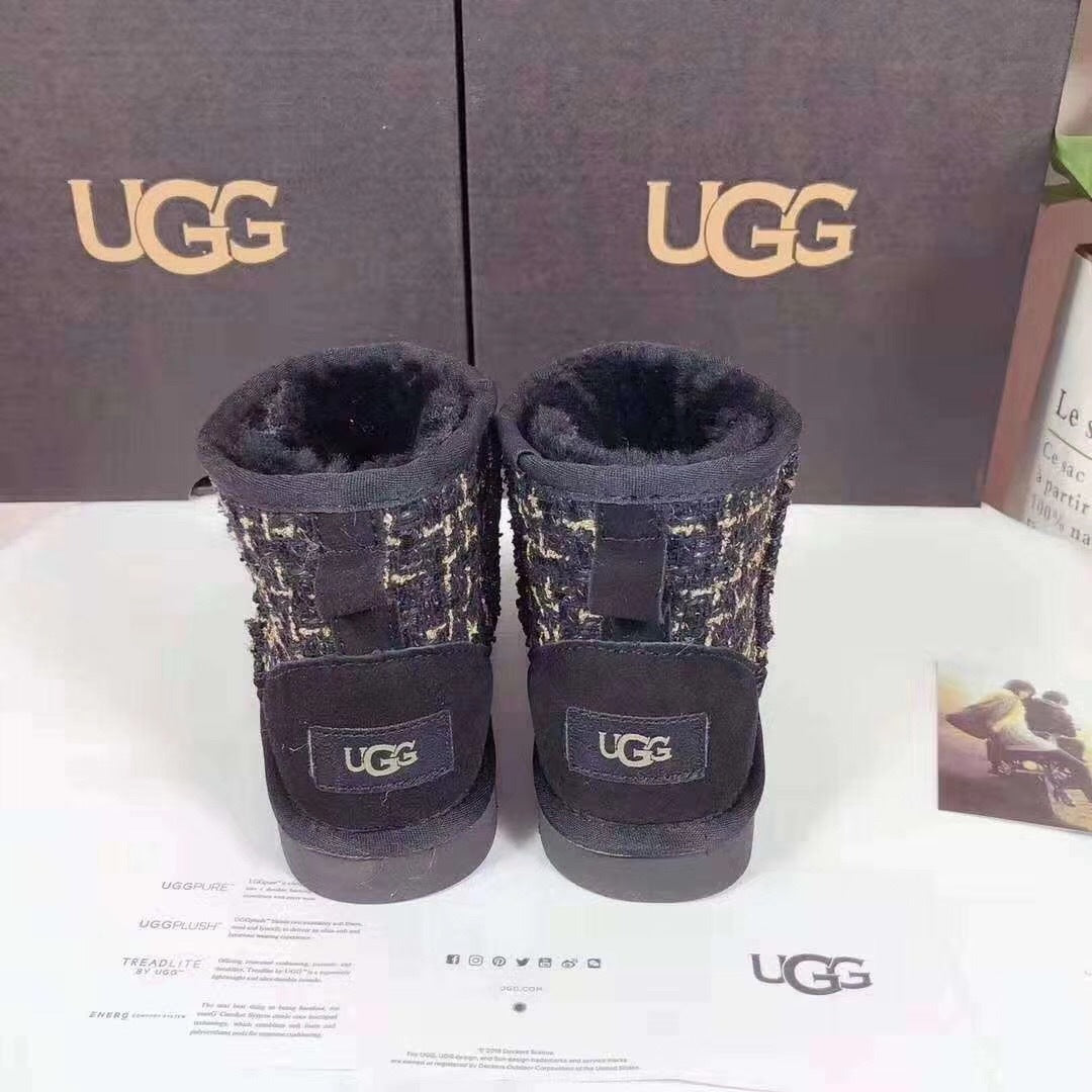 5854 Chic Black Kids' Winter Boots