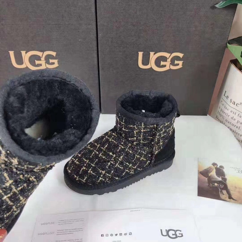 5854 Chic Black Kids' Winter Boots