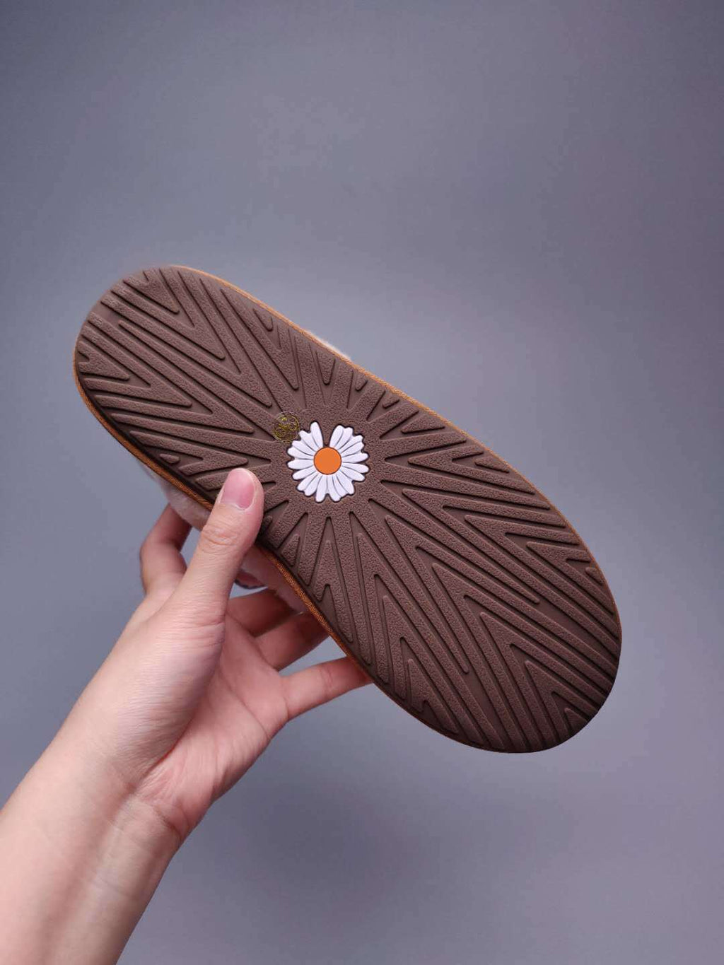 7888 Chestnut Daisy Chain-and-Ribbon Detail Shoes