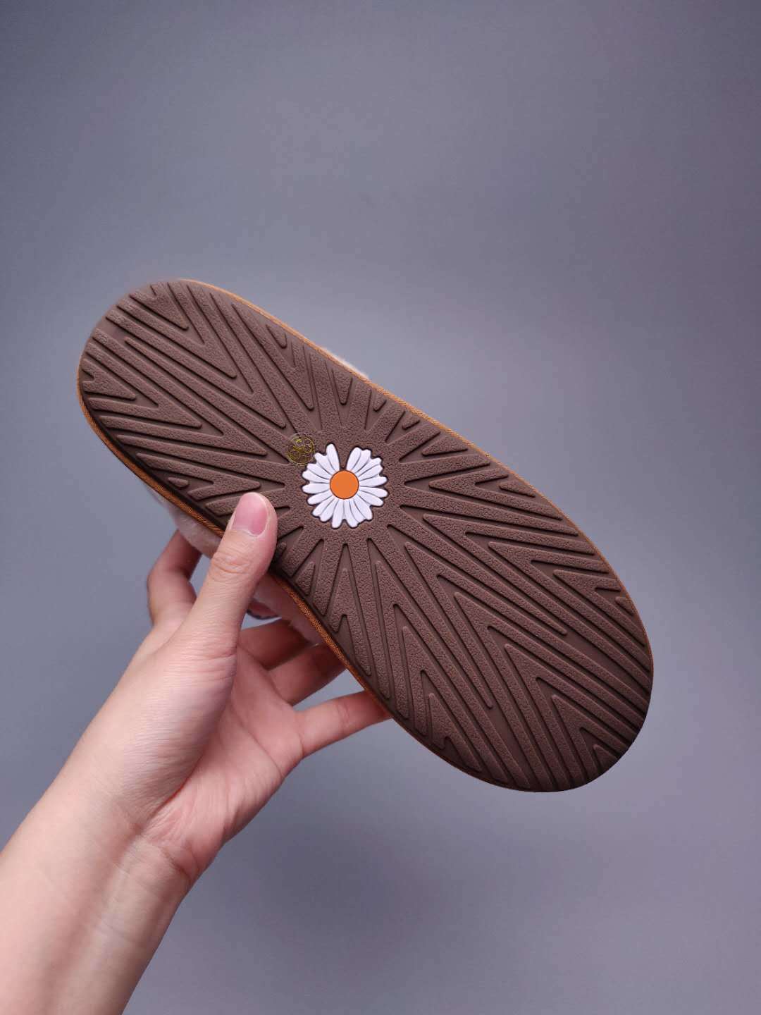 7888 Chestnut Daisy Chain-and-Ribbon Detail Shoes