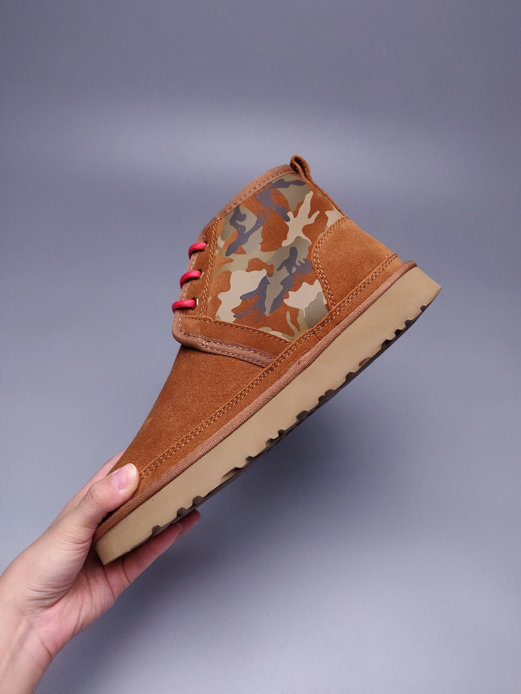 4193 Chestnut Men's Color-Block Camouflage Shoes