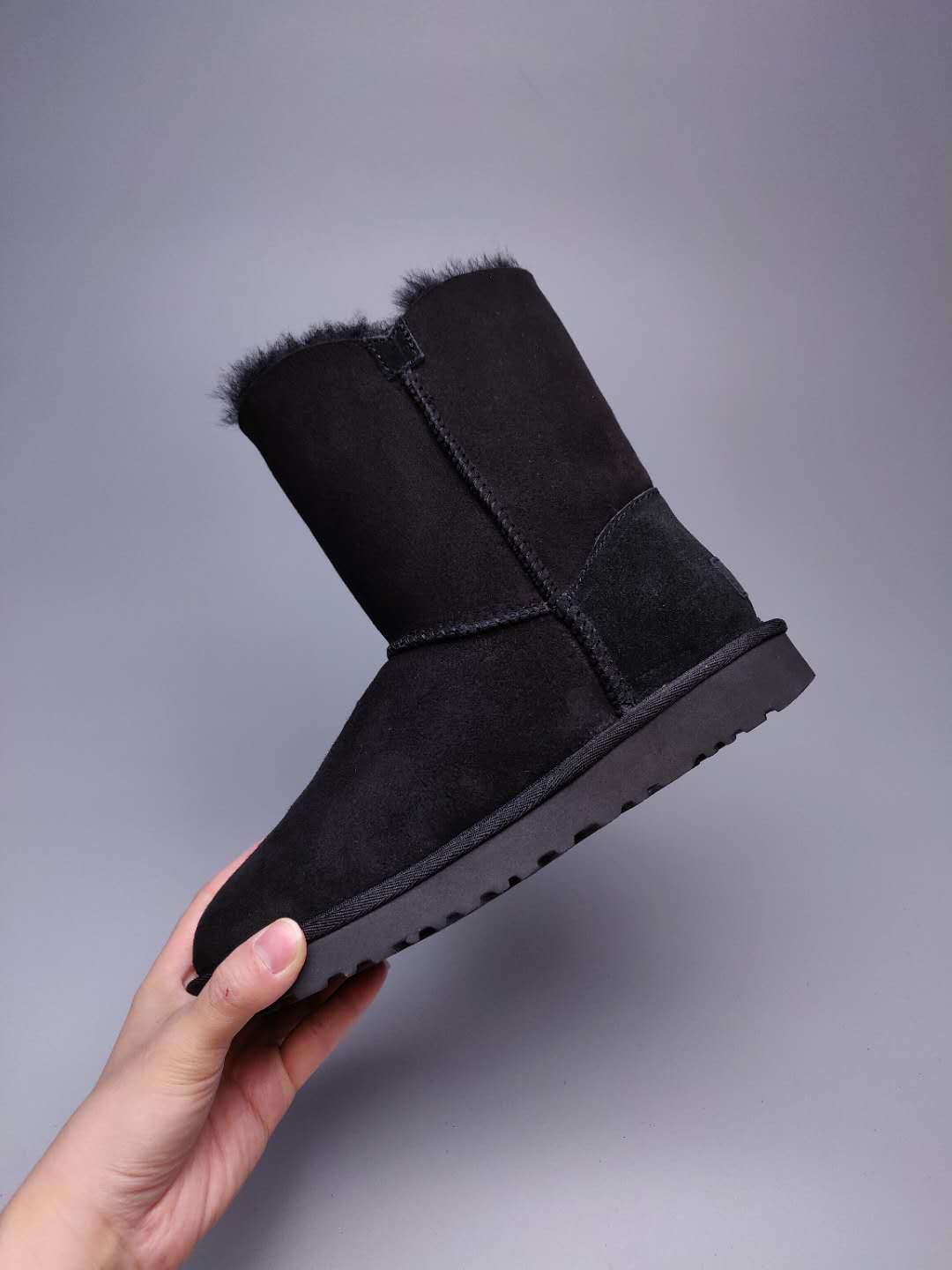 2480 Black Side-Zip Mid-Calf Boots
