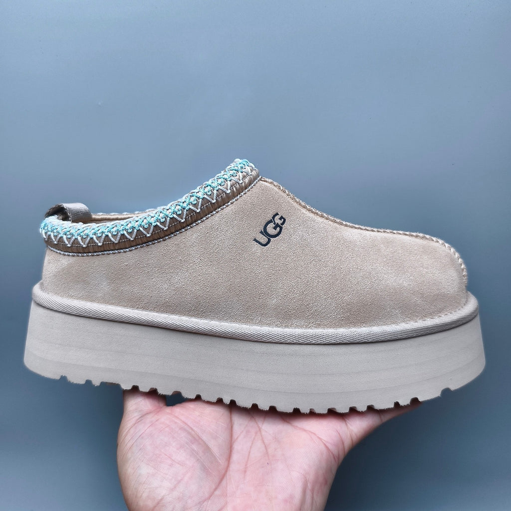 2553 / 2130 Beige Boho-Inspired Platform Casual Shoes