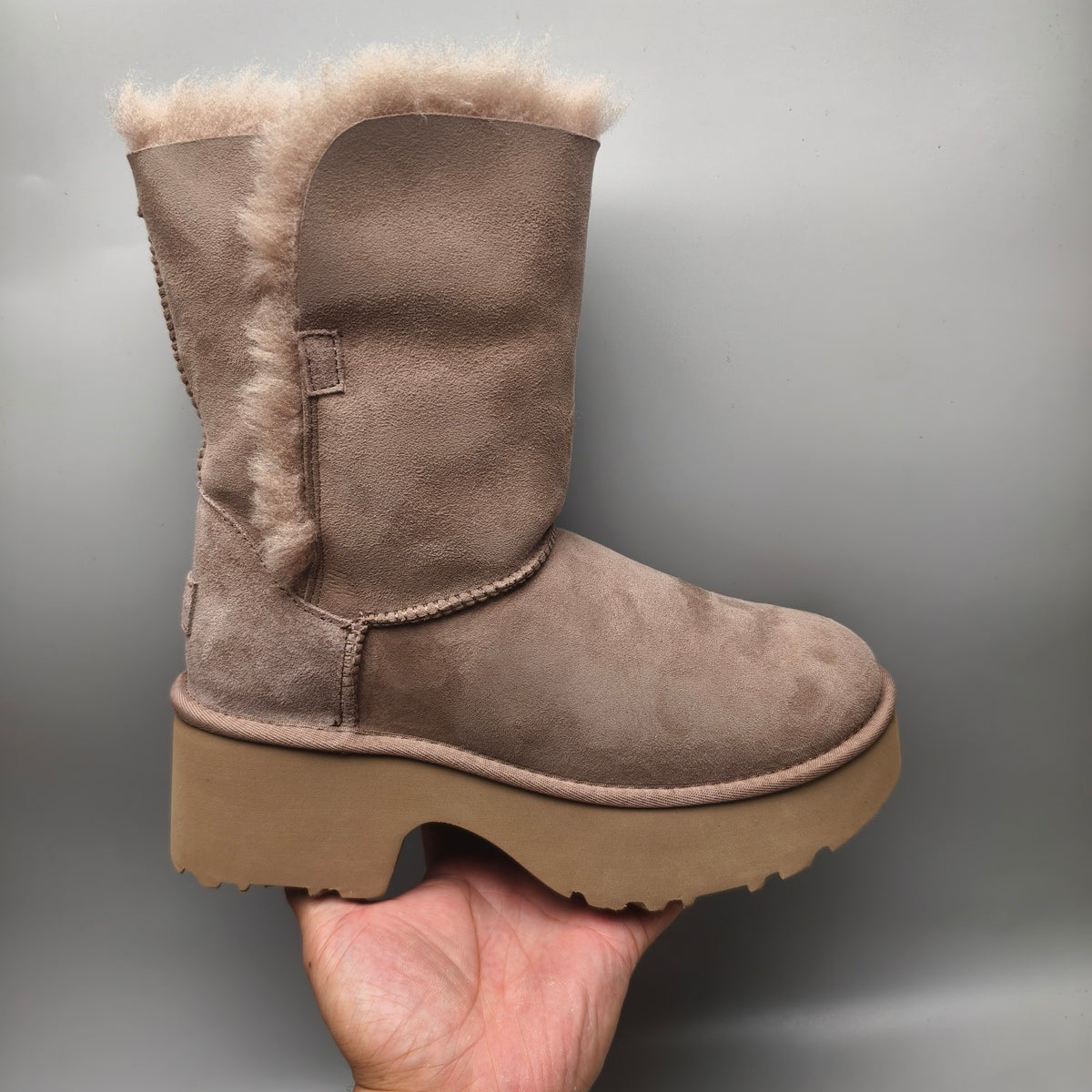 1533 Walnut Brown Women's Platform Wedge Mid-Calf Boots